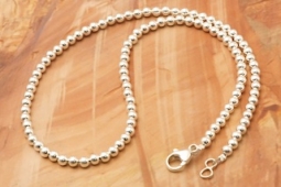 20" long Sterling Silver Bead Necklace